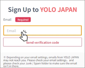 メールアドレスを入力し認証コードを取得してください。